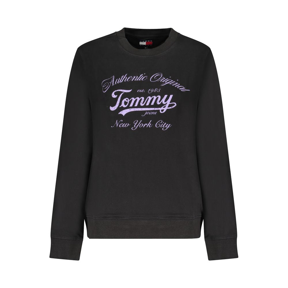 Tommy Hilfiger Black Cotton Women Sweatshirt - Luxe Nova