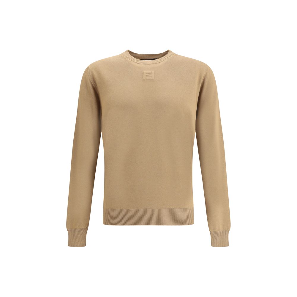 Fendi Beige Fleece Wool Sweatshirt