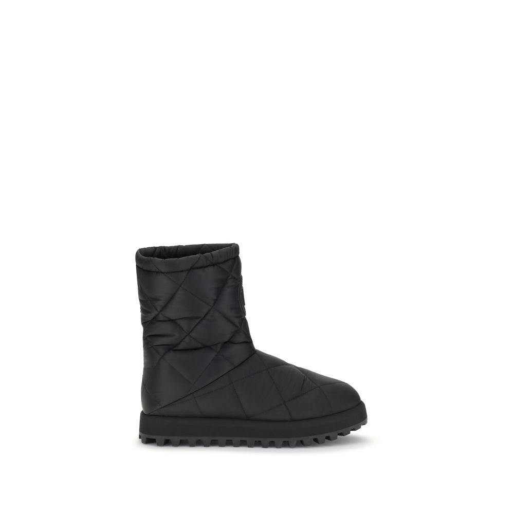 Dolce & Gabbana Black Polyamide Flat Boots - Luxe Nova