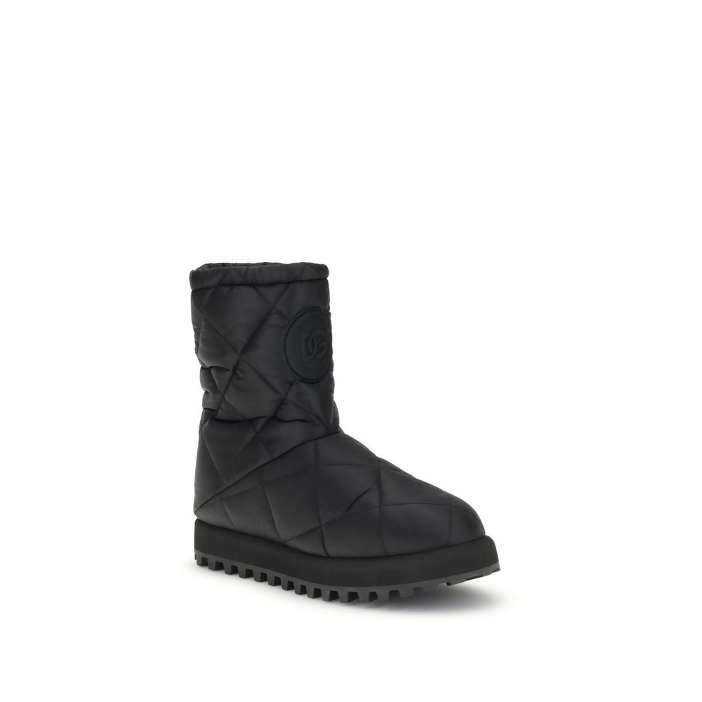 Dolce & Gabbana Black Polyamide Flat Boots - Luxe Nova