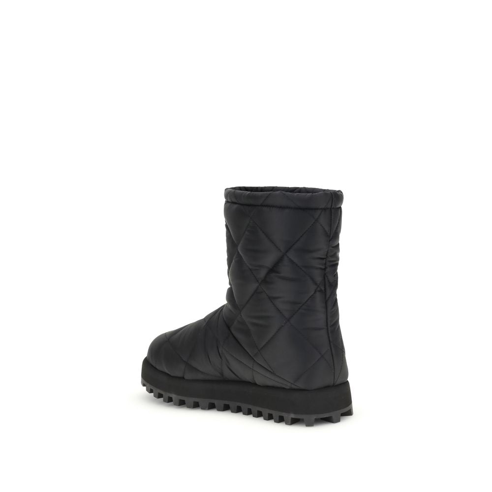 Dolce & Gabbana Black Polyamide Flat Boots - Luxe Nova