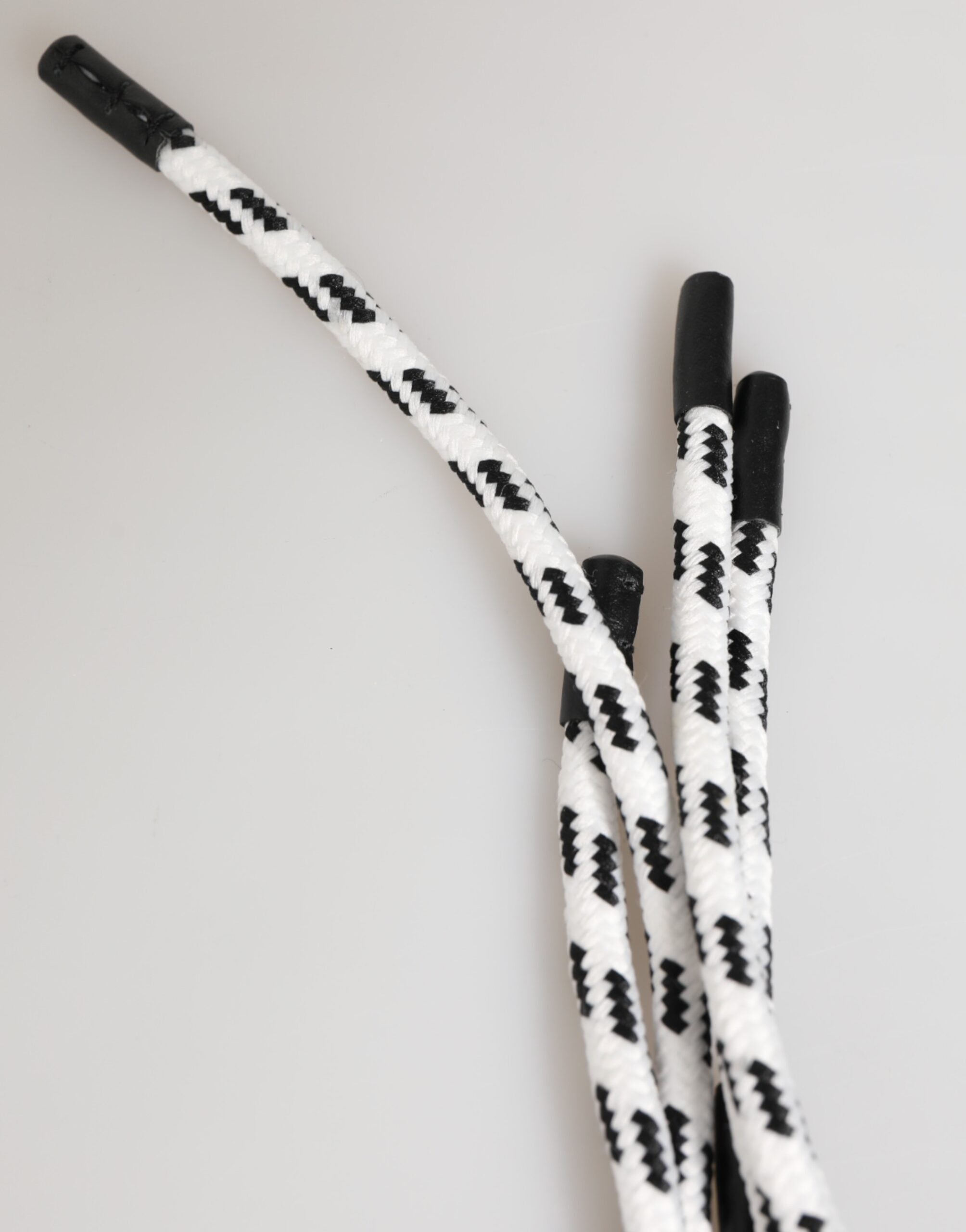 Dolce & Gabbana Black White Polyester Tape String DG Logo Keychain Keyring - Luxe Nova