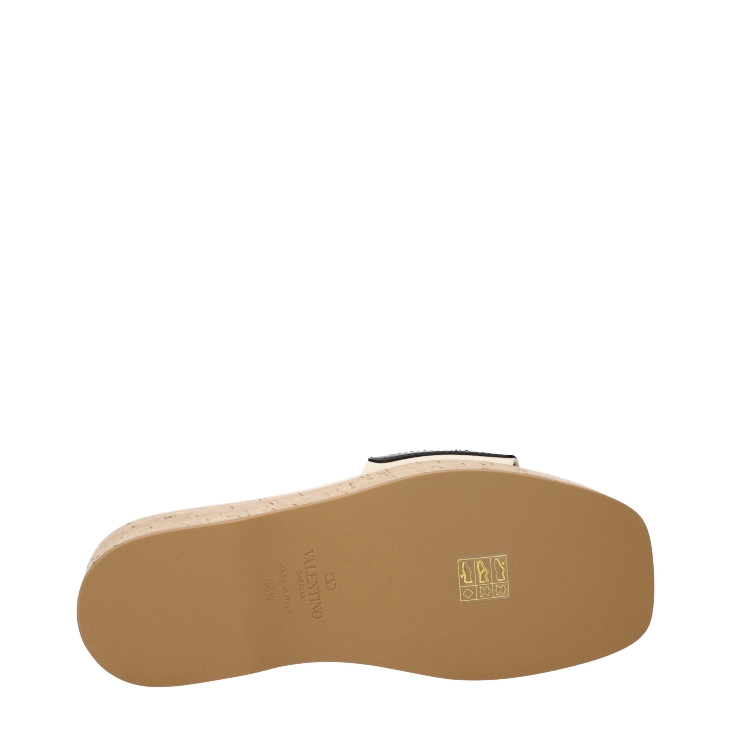 Valentino Garavani Beige Leather Wedge Sandals