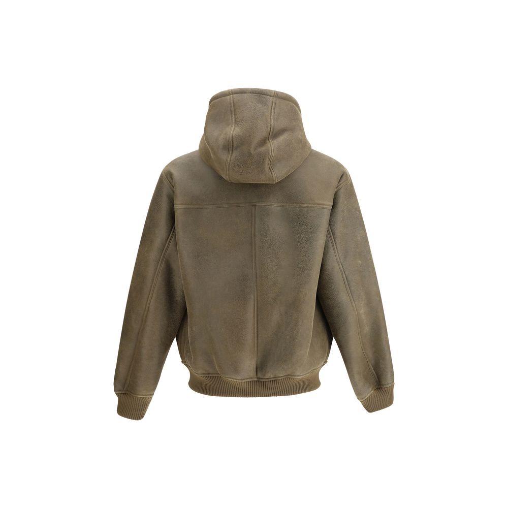 Emporio Armani Brown Lamb Ovis Aries Aries Bomber - Luxe Nova