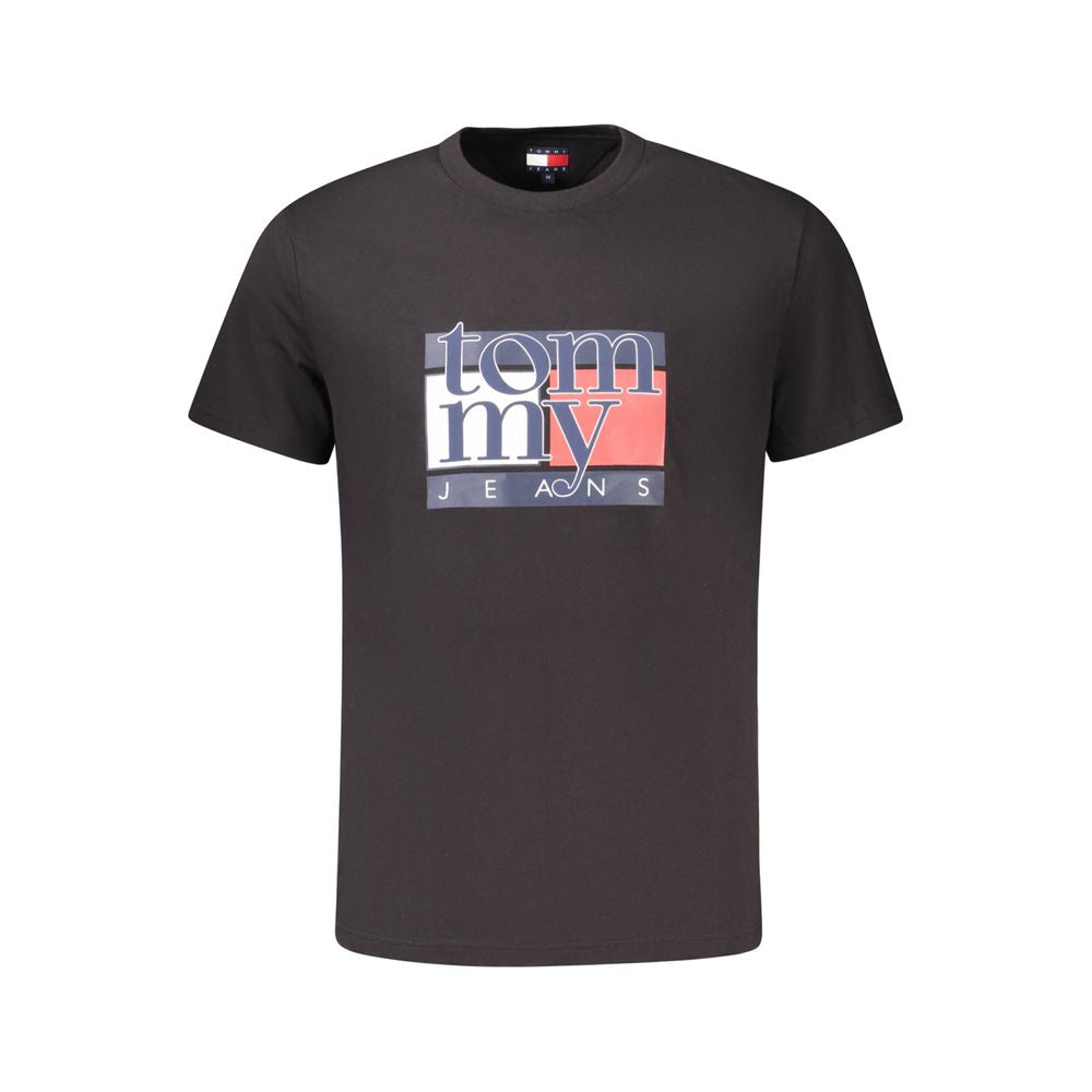Tommy Hilfiger Black Cotton Men T-Shirt - Luxe Nova