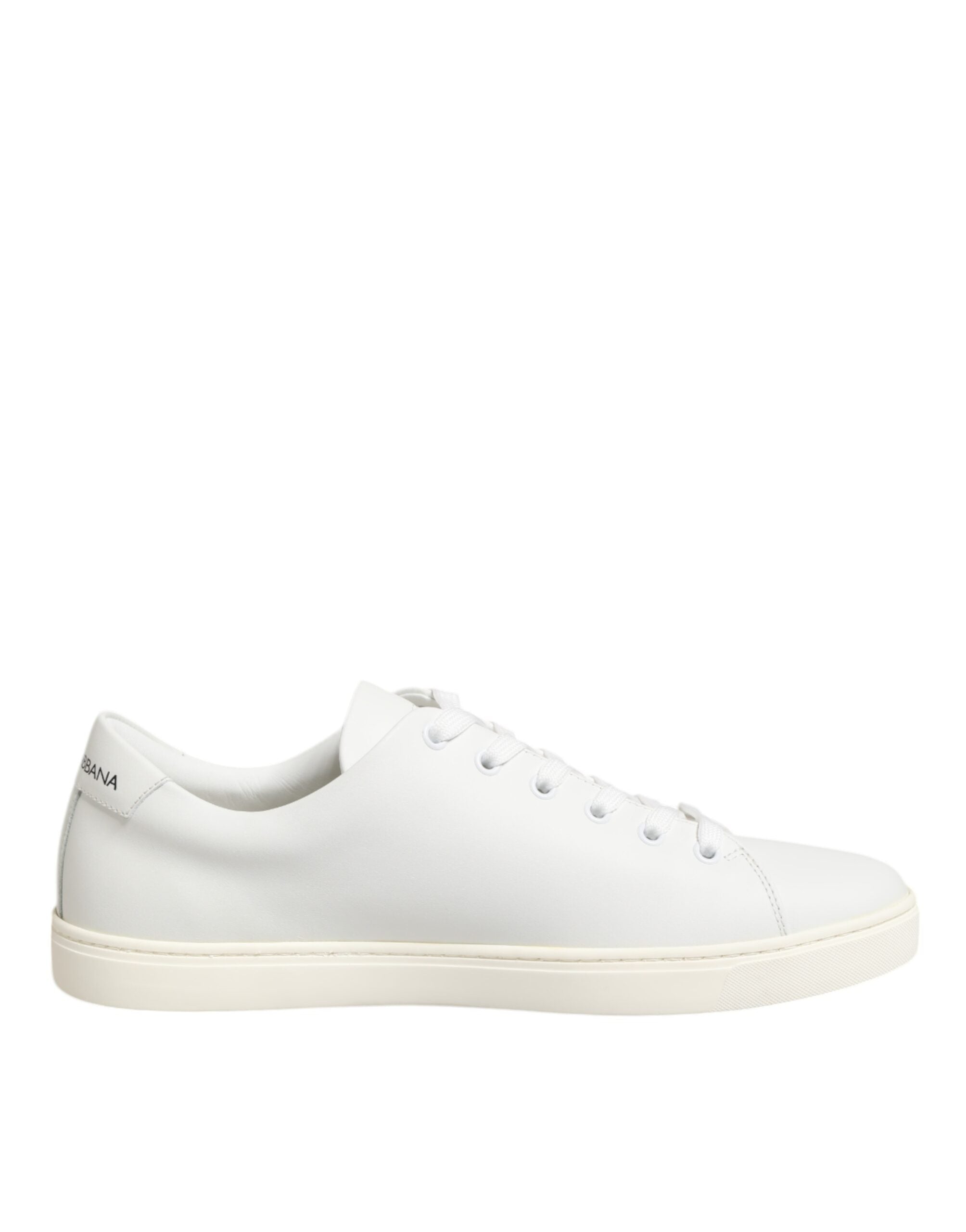Dolce & Gabbana White Leather Sacred Heart Patch Sneakers Shoes - Luxe Nova