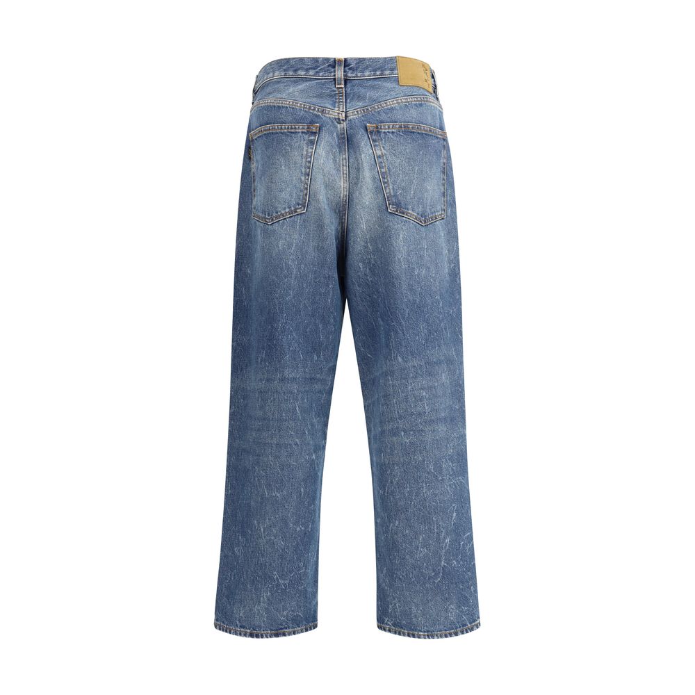 Haikure Blue Cotton Relaxed Fit Jeans