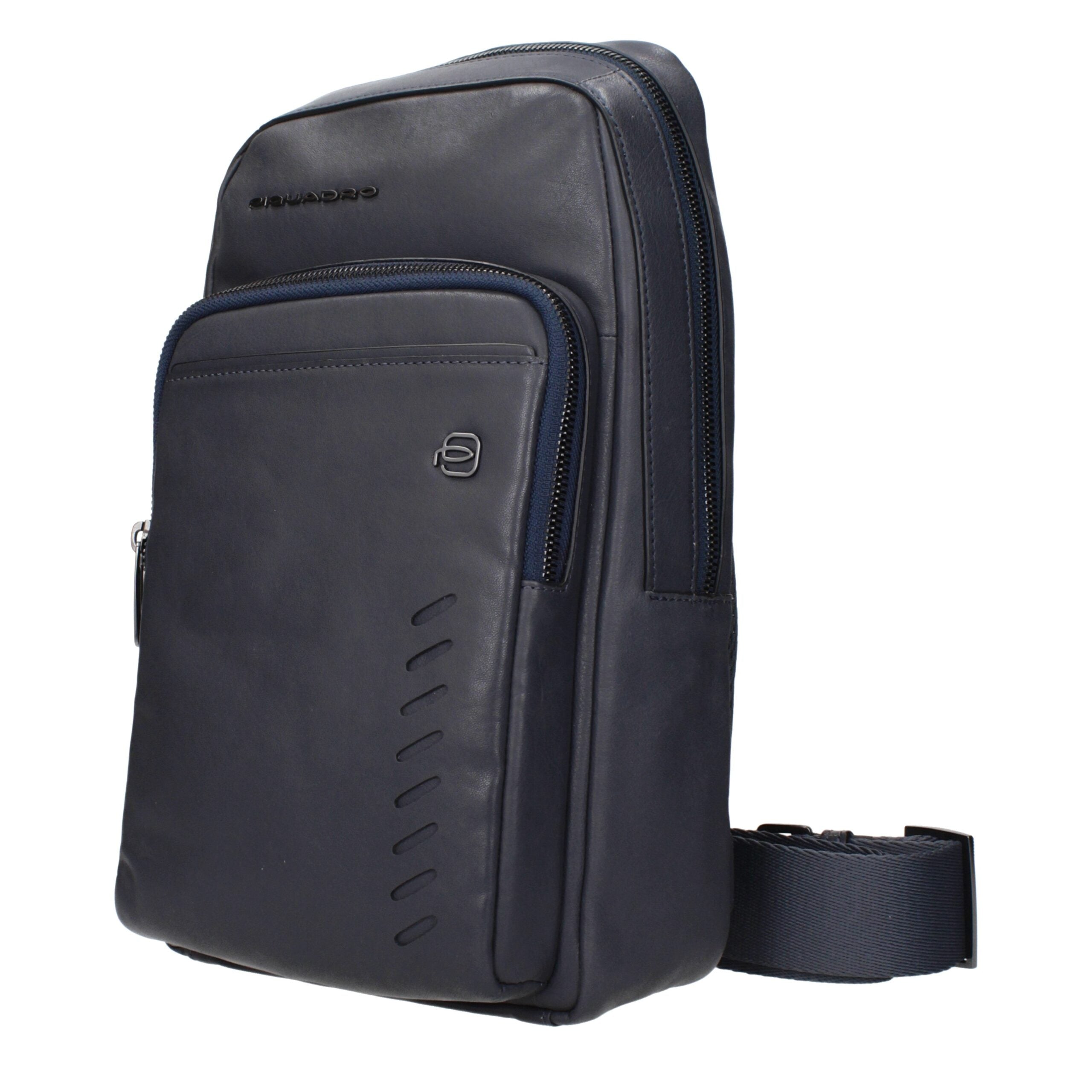 Piquadro Blue Leather Crossbody Bag - Luxe Nova