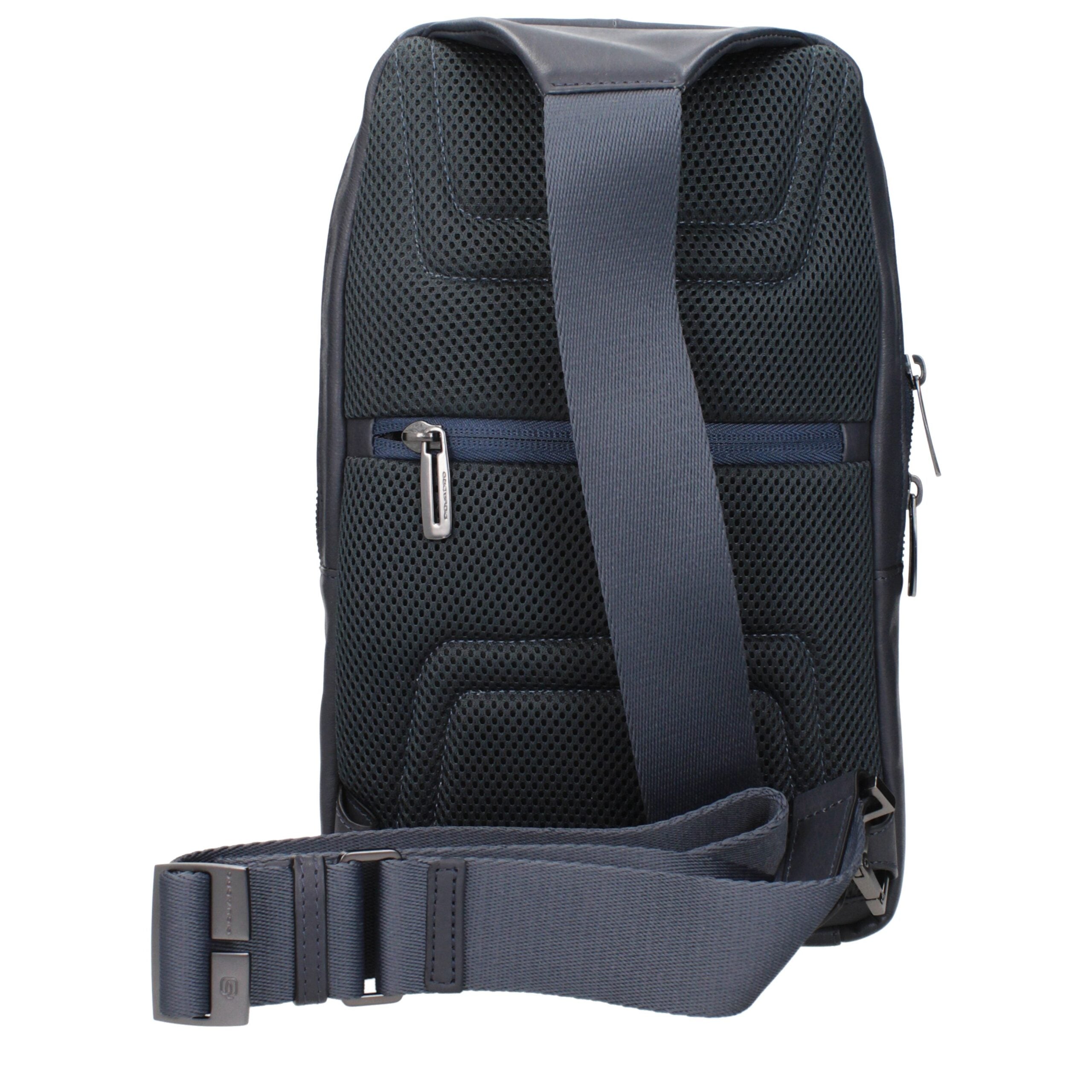 Piquadro Blue Leather Crossbody Bag - Luxe Nova