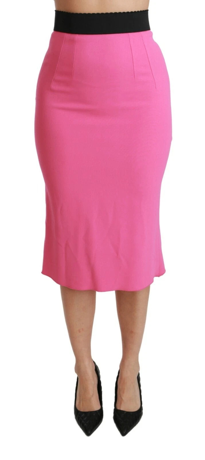Dolce & Gabbana Pink High Waist Pencil Cut Midi Skirt