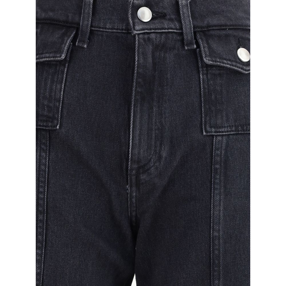 7FOR Black Cotton Jeans Denim
