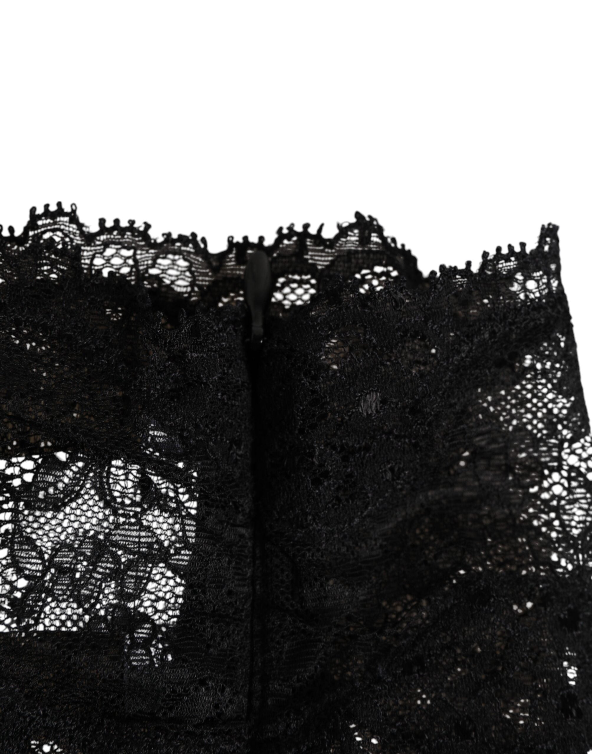 Dolce & Gabbana Black Lace Bandeau Bustier Top Sheer Stretch Underwear