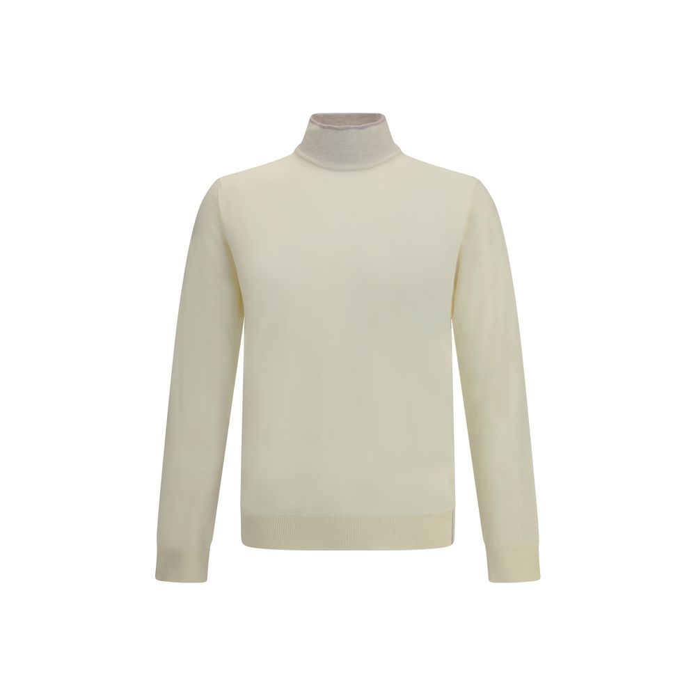 Cruna Beige Wool Turtleneck