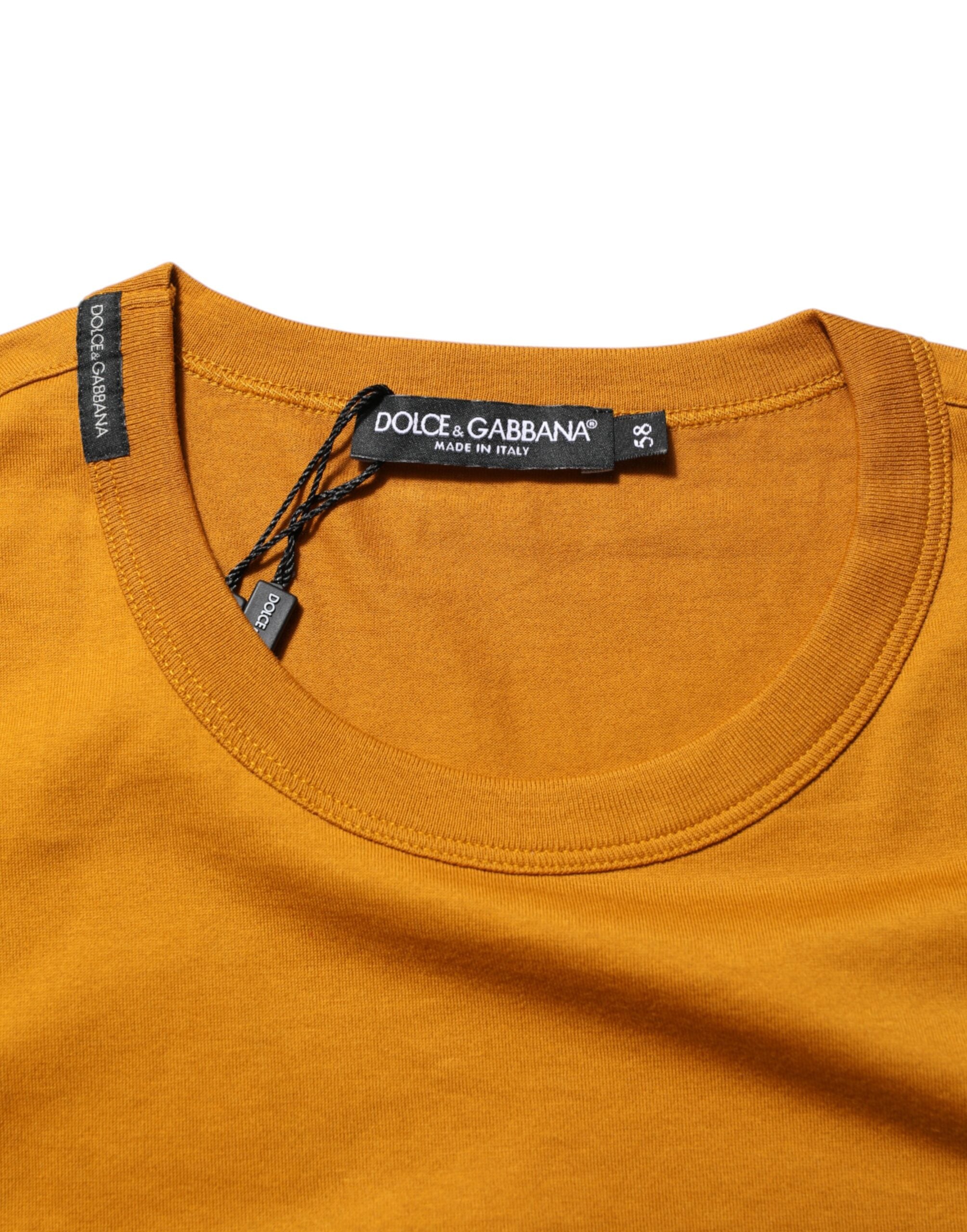 Dolce & Gabbana Golden Brown Crew Neck Short Sleeve T-shirt
