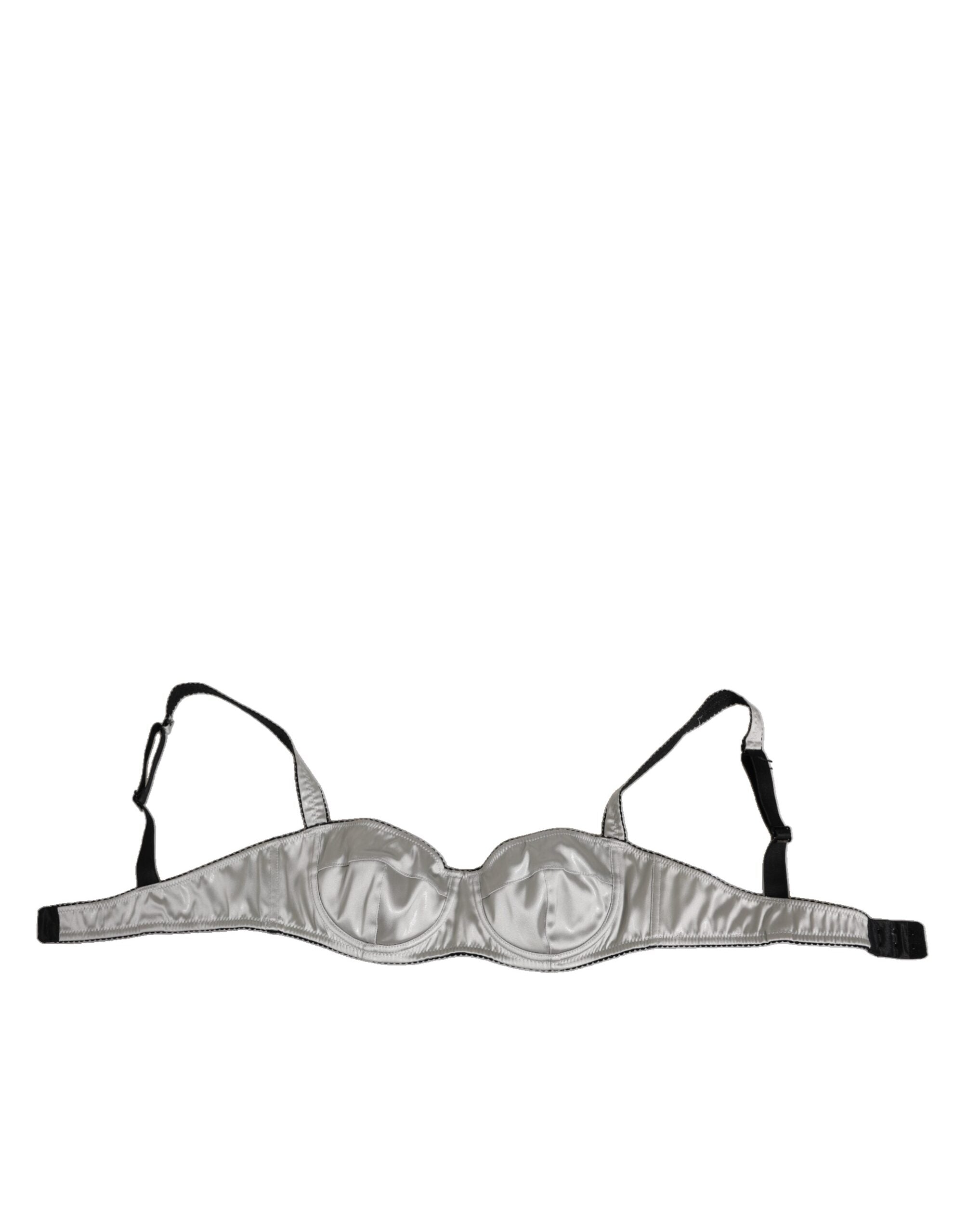 Dolce & Gabbana Gray Acetate Stretch Balconcino Bra Underwear