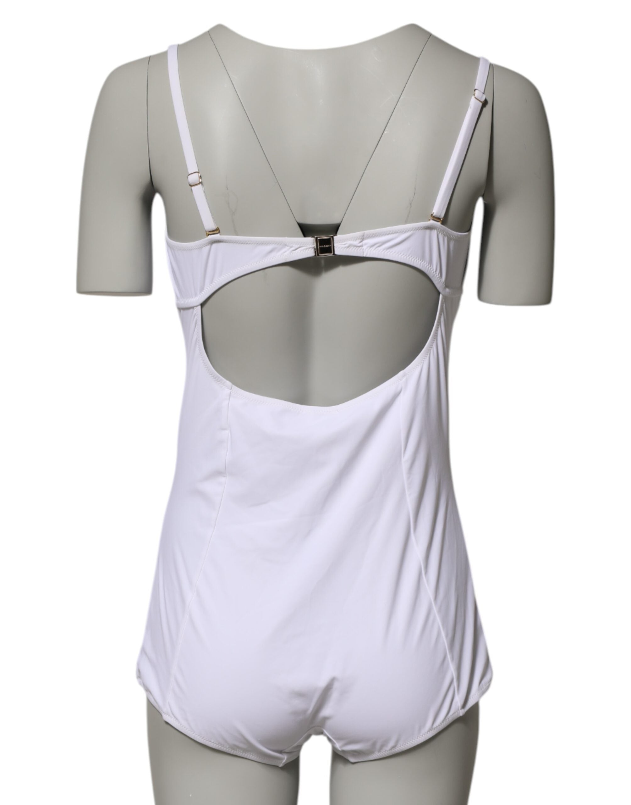 Dolce & Gabbana White Padded Balconette One Piece Swimwear - Luxe Nova