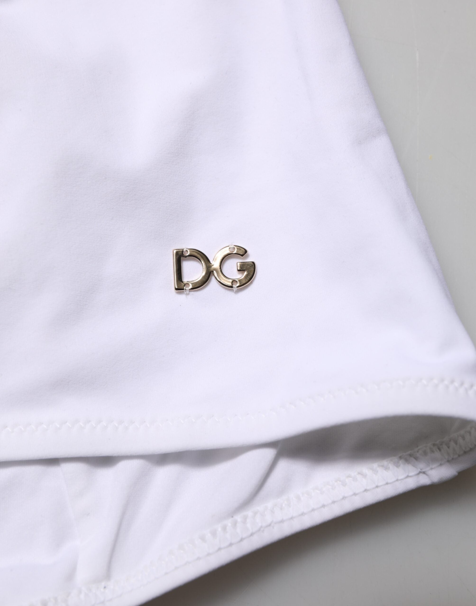 Dolce & Gabbana White Padded Balconette One Piece Swimwear - Luxe Nova