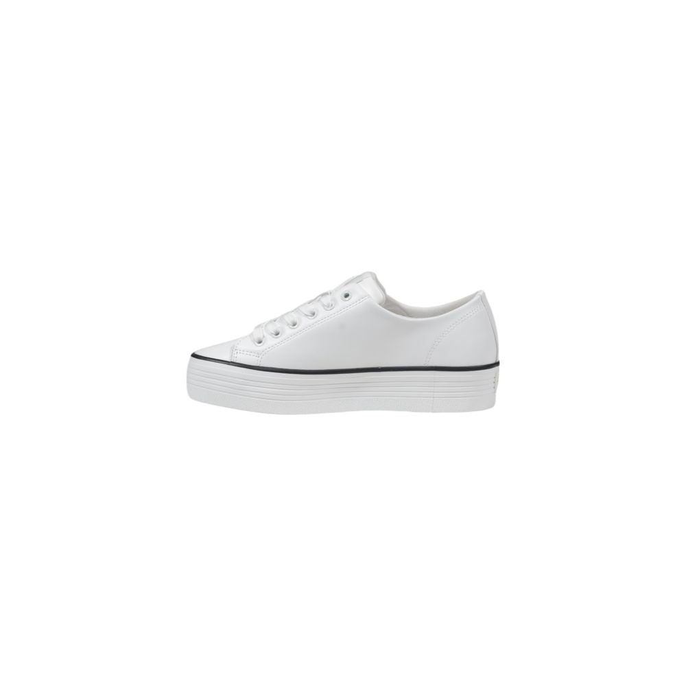 Calvin Klein Jeans Black And White Leather Platform Sneakers