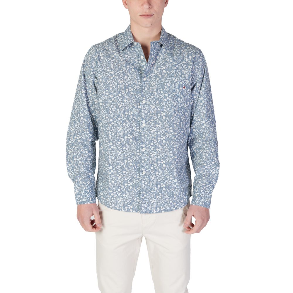 Replay Blue Cotton Pattern Shirt - Luxe Nova
