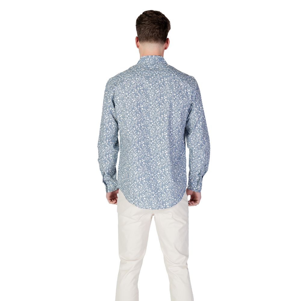 Replay Blue Cotton Pattern Shirt - Luxe Nova
