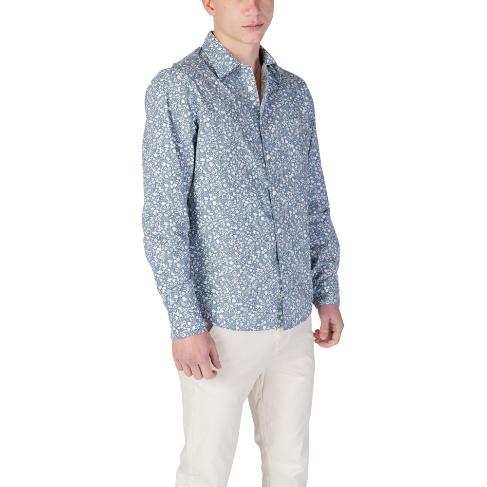Replay Blue Cotton Pattern Shirt - Luxe Nova