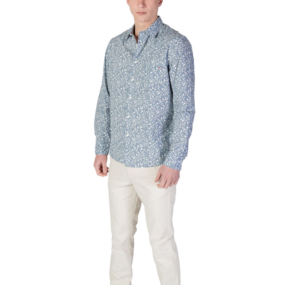Replay Blue Cotton Pattern Shirt - Luxe Nova