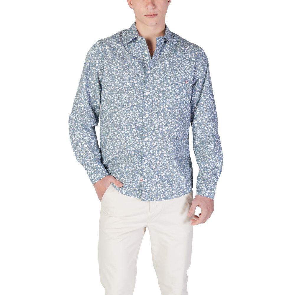 Replay Blue Cotton Pattern Shirt - Luxe Nova