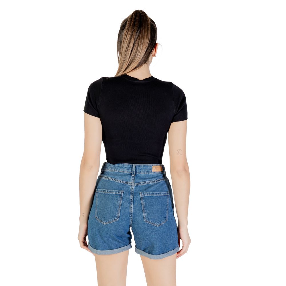 Jacqueline De Yong Black Viscose T-Shirt - Luxe Nova