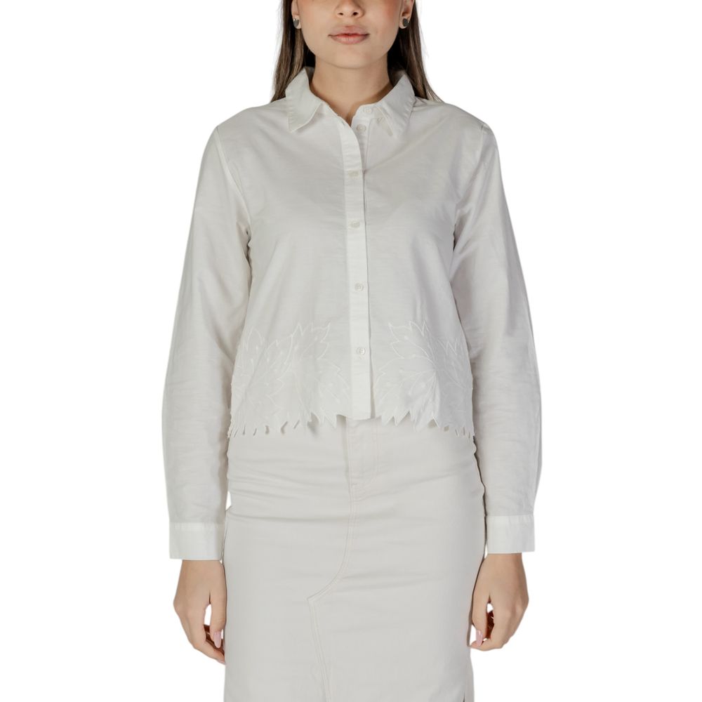 Jacqueline De Yong White Cotton Blouse - Luxe Nova