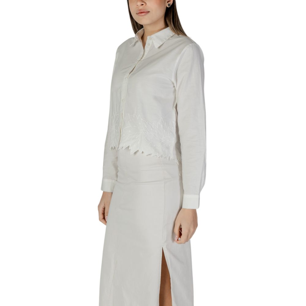 Jacqueline De Yong White Cotton Blouse - Luxe Nova