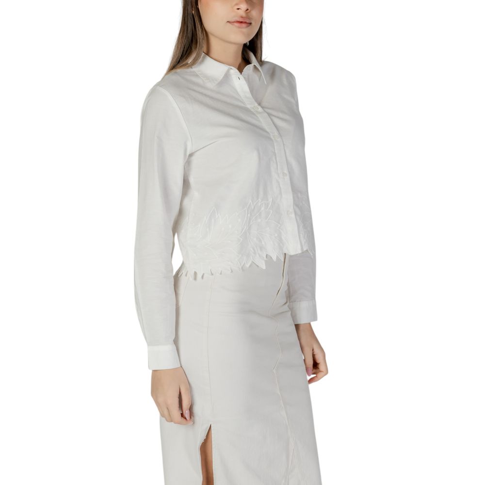 Jacqueline De Yong White Cotton Blouse - Luxe Nova