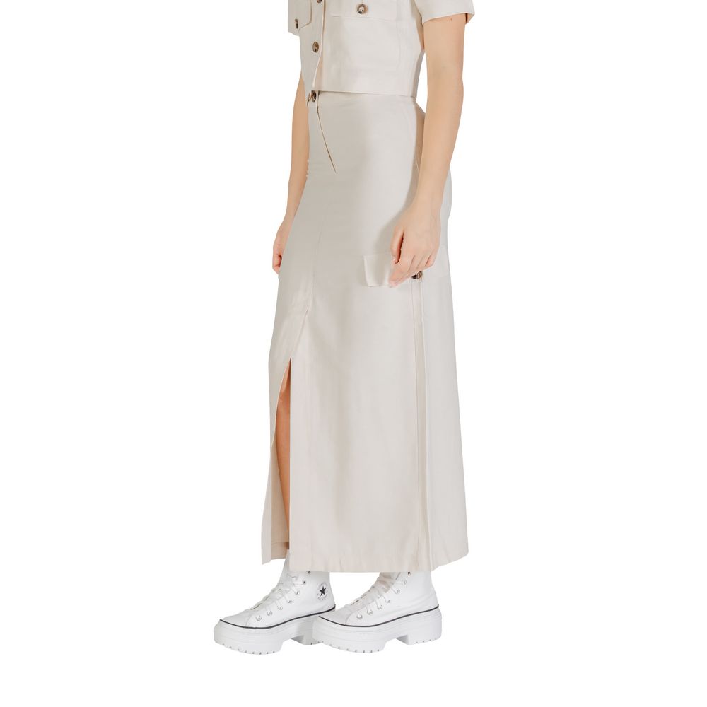 Jacqueline De Yong Beige Viscose Long Skirt - Luxe Nova