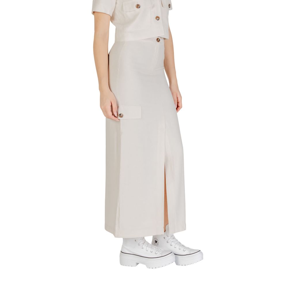 Jacqueline De Yong Beige Viscose Long Skirt - Luxe Nova