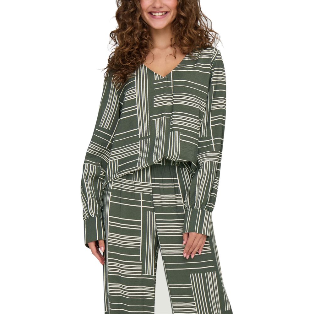 Jacqueline De Yong Green Viscose Blouse - Luxe Nova