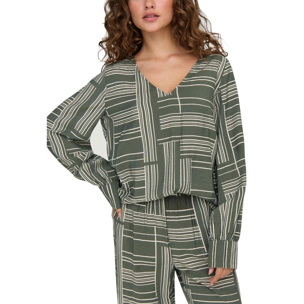 Jacqueline De Yong Green Viscose Blouse - Luxe Nova