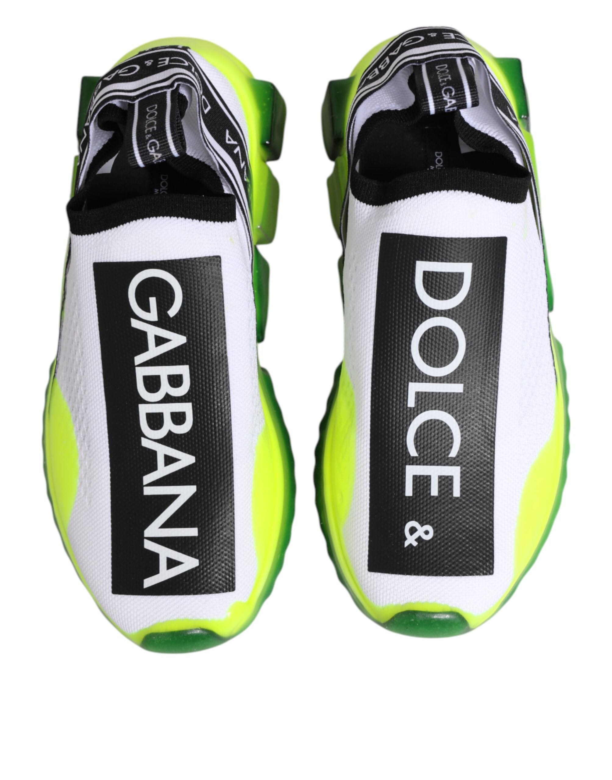 Dolce & Gabbana Black White Slip On Sorrento Sneakers Shoes - Luxe Nova