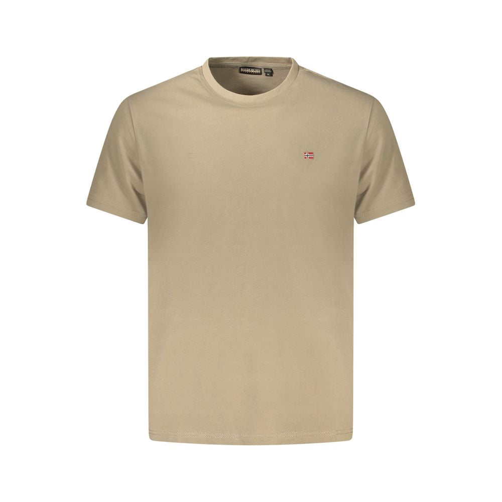 Napapijri Marrone Cotton Mens T-Shirt - Luxe Nova