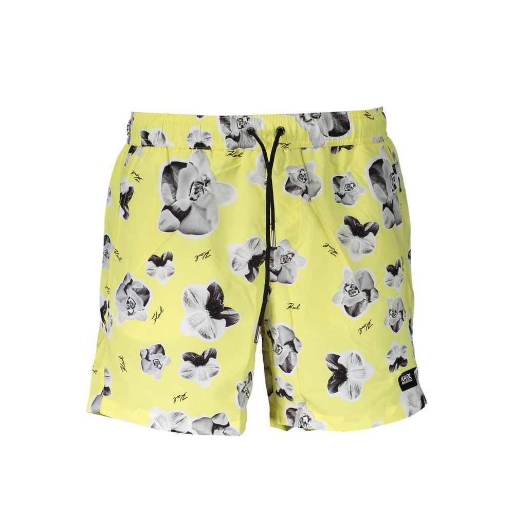 Karl Lagerfeld Yellow Polyester Men Swim Boxer - Luxe Nova