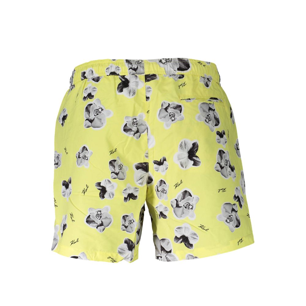 Karl Lagerfeld Yellow Polyester Men Swim Boxer - Luxe Nova