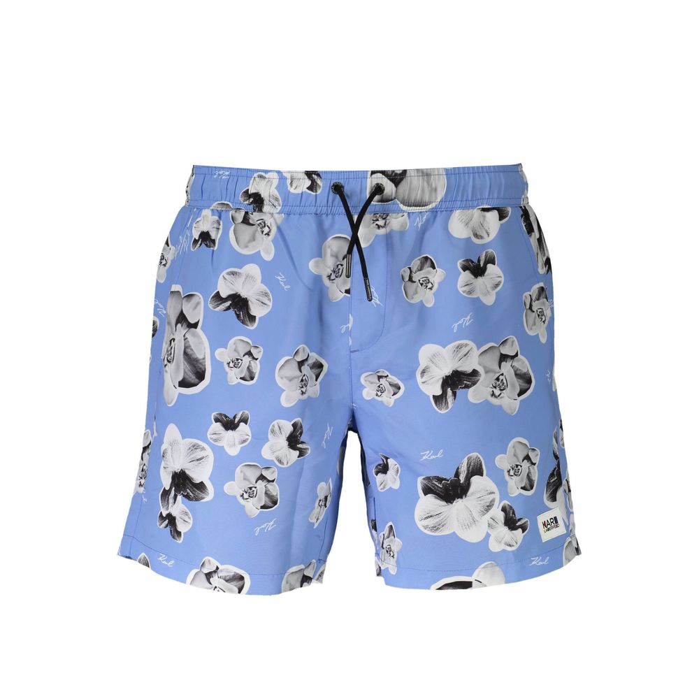 Karl Lagerfeld Azzurro Polyester Men Swim Boxer - Luxe Nova