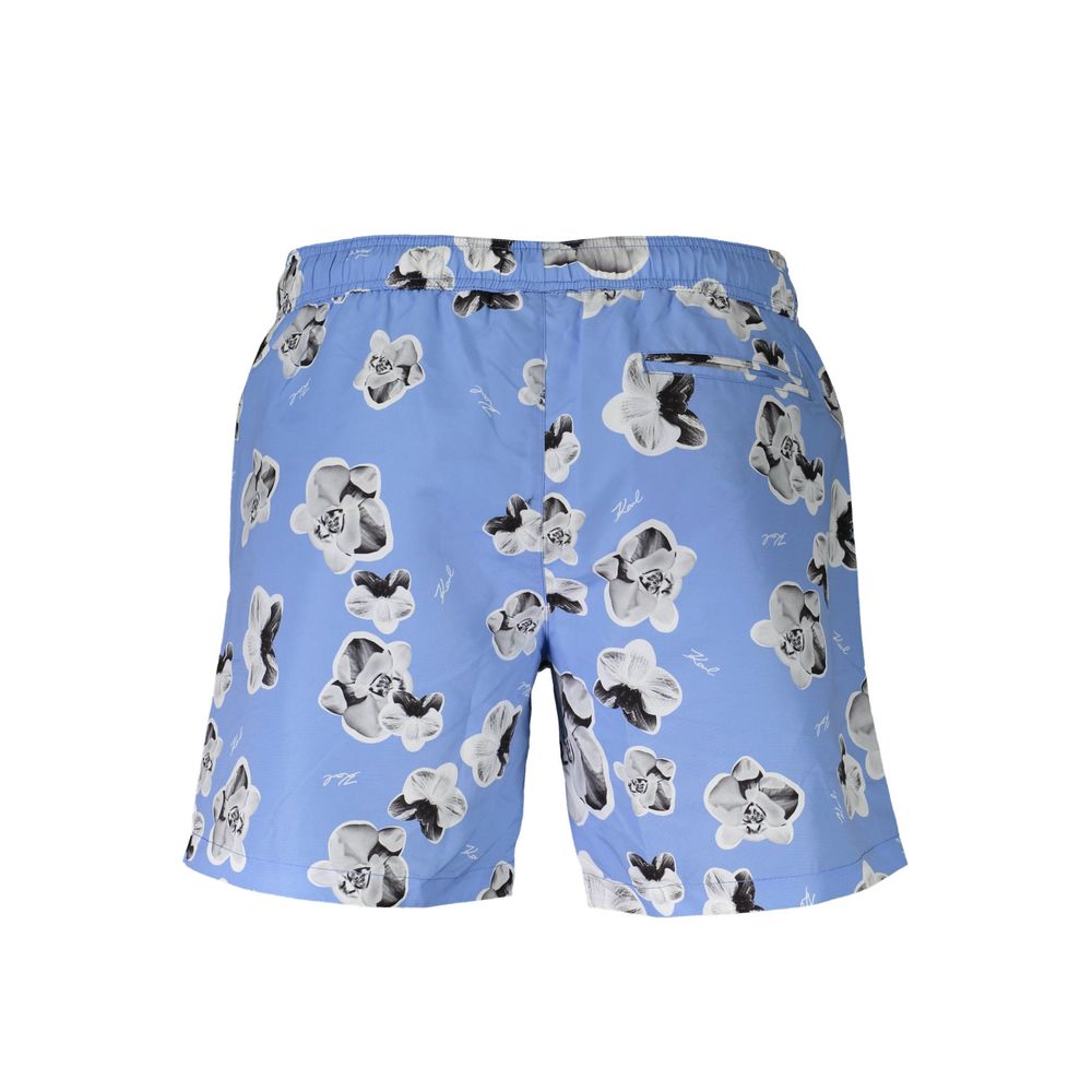 Karl Lagerfeld Azzurro Polyester Men Swim Boxer - Luxe Nova