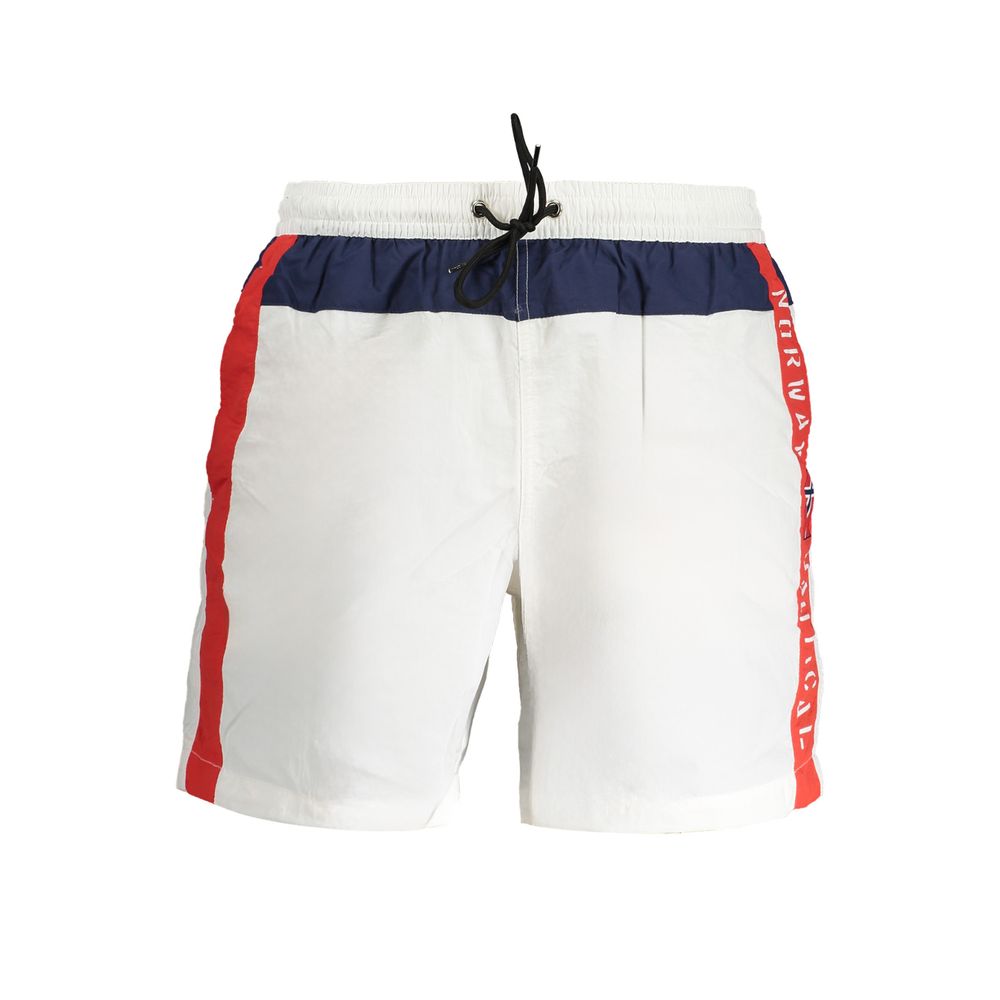 Norway 1963 White Polyester Men's Swim Boxer - Luxe Nova