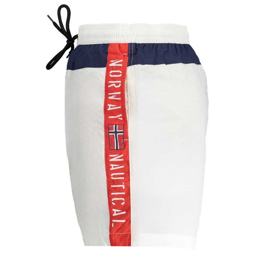 Norway 1963 White Polyester Men's Swim Boxer - Luxe Nova
