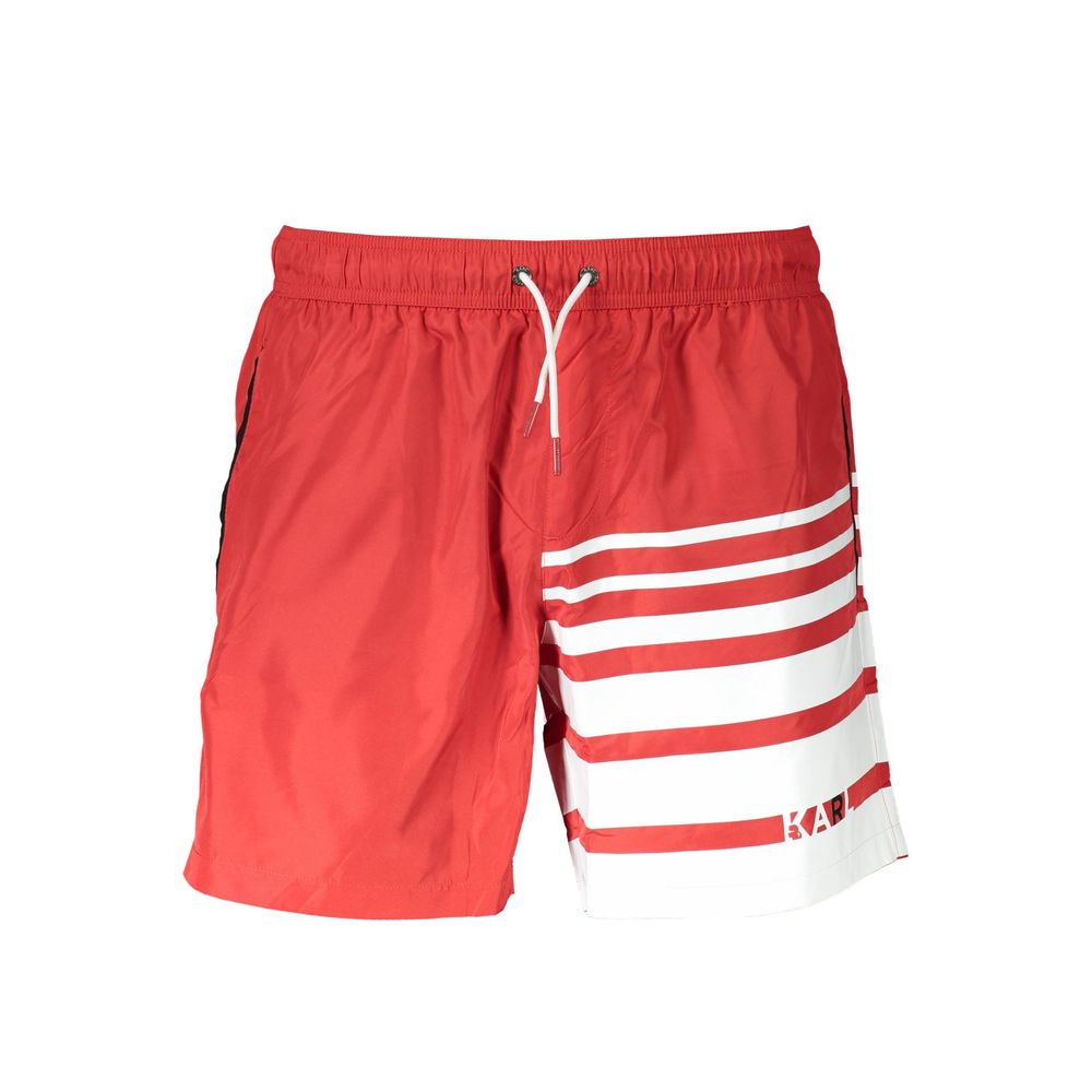 Karl Lagerfeld Rosso Poliestere Men's Swim Boxer - Luxe Nova