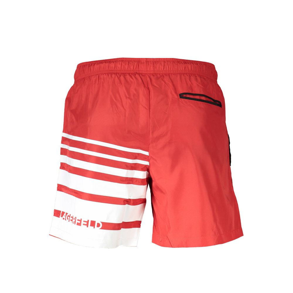 Karl Lagerfeld Rosso Poliestere Men's Swim Boxer - Luxe Nova