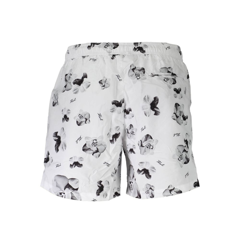 Karl Lagerfeld Bianco Polyester Men's Swim Boxer - Luxe Nova
