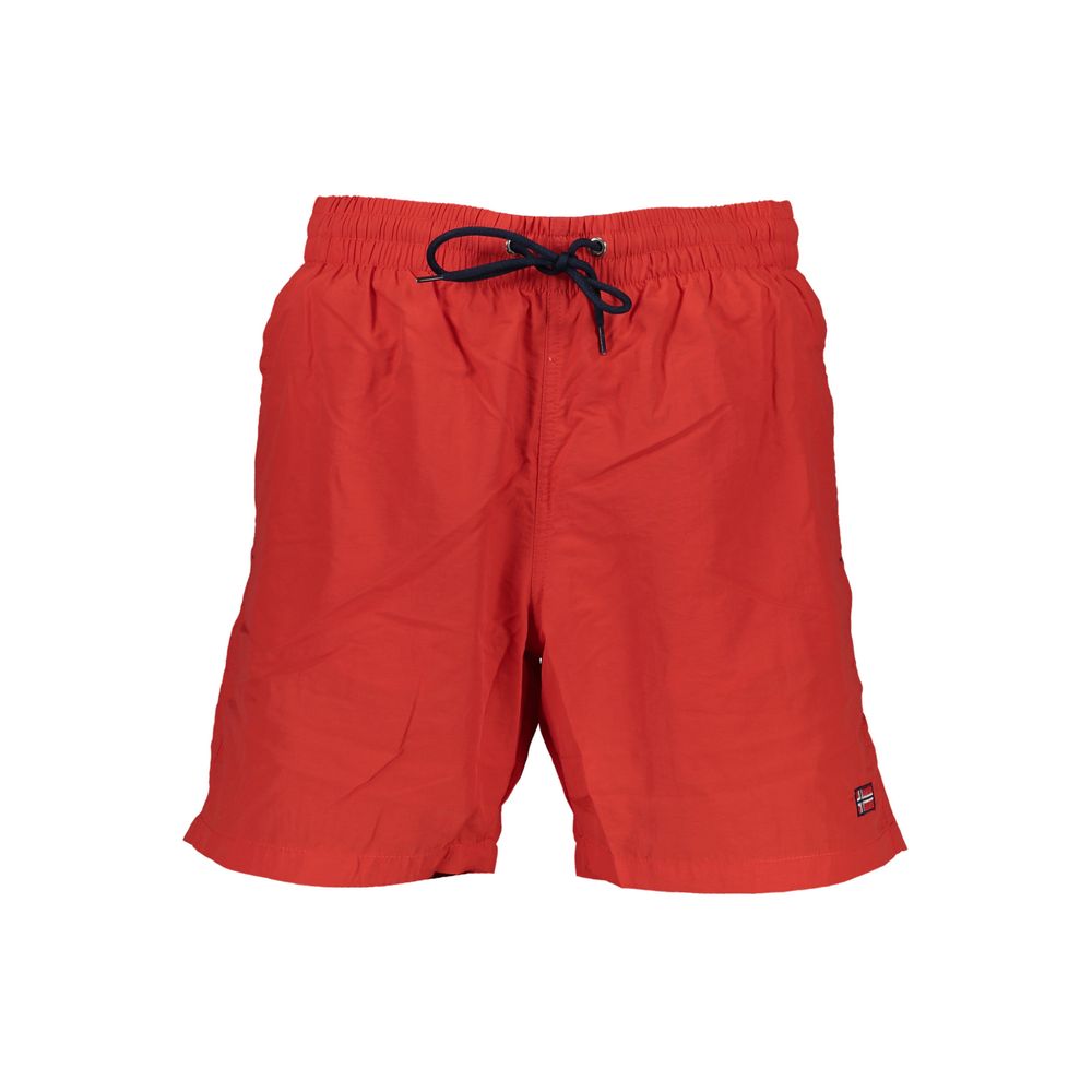 Norway 1963 Rosso Poliammide Men's Swim Boxer - Luxe Nova