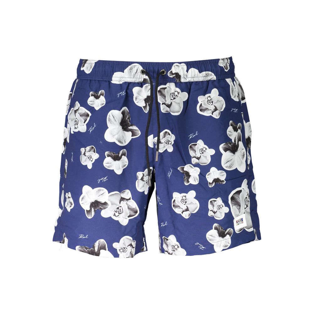 Karl Lagerfeld Blue Polyester Men's Swim Boxer - Luxe Nova