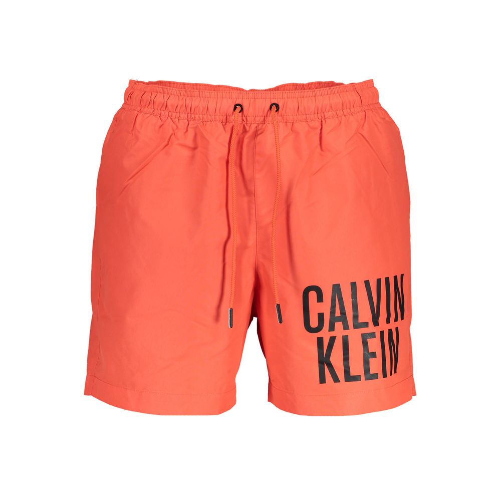 Calvin Klein Red Recycled Polyester Men's Swim Boxer