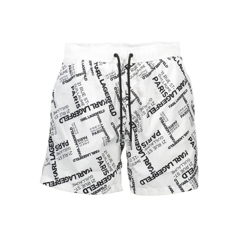 Karl Lagerfeld White Polyester Men's Swim Boxer - Luxe Nova